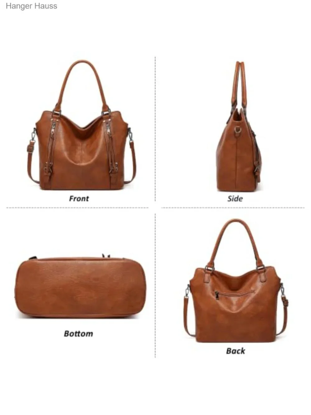 Large PU Leather Tote Handbag for Women, Hobo Shoulder Bag with Coin Purse